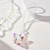 Dekorativa figurer Chzimade Boho Crystal Butterfly Pendant Hanging Ornament Sun Catchers Rainbow Maker Home Garden Decoration Accessories