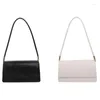 Shoulder Bags 2 Pcs Women Baguette Handbags Solid Colour AII Match Ladies Underarm Female Armpit Bag Black & White