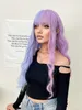 Female fake hair influencer big wave long curly hair double color fashion Halloween show wig headgear