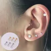 Stud 2PCS Stal nierdzewna przebijanie Traguss Stud Crystal Labret Small Ear Stunka Helisa Karcia dla kobiet piercing biżuteria D240426