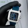 Mechanical Diamond Luxury Watches VVS Moissanite Watch Iced Out Square Men Kvinnor handledsklocka