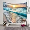 Tapestries The Blue Sea Tapestry Classic Landscape Tapestry Sunset Beach Pattern Beach Ocean Wave Home Decor Tapestry Tapiz Pared Tapices