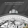 腕時計のKinyued Mens Luxury Skeleton自動機械用リスト照明マルチ機能デュアルステンレス鋼Q240426