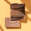 Enhancers 2 Color Eyebrow Powder Waterproof Sweatproof Longlasting Eyebrow Makeup Palette Color Fast with A Doubleended Makeup Brush