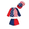 Kledingsets Boys Three Piece Rash Guard zwempakken lange mouwen sterren streepprint tops shorts badmode met zonnebrandjes