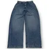 Streetwear jeans maschile jnco gambe larghe per uomini y2k hip hop harajuku aeagle ricamato pantaloni di jeans vintage sacchetti casual pantaloni in vita alta nuovo q240427