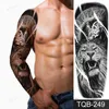 Transfert de tatouage étonnant tatouages temporaires hommes Grands manches de bras complet tatouage dieu Wolf Moon Dragon Lion King Tiger Forest Designs Big Body 240426