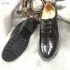 Sapatos casuais autênticos crocodilo exótico Skin Derby Black Derby genuíno verdadeiro jacaré de couro de couro de couro Oxford