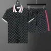 Designer Mens Tracksuits Sets Jogger Sweatshirts Sport Jogging Suits Man Tracksuits Two -Pally Set T Shirt Summer Gedrukte korte mouw Lapelshorts