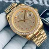 Diamentowe Inkrustowane męskie zegarek 41 mm pokrętło Strap ze stali nierdzewnej Mechaniczne automatyczne ruchy Watche Luksusowe na rękę na rękę na rękę na rękę