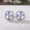 Stud Hitan Hellweiß/Gelb/Pink CZ Stud Ohrringe für Frauen Mode Contracted Juwely Hochwertige Hochzeit Engagement Ohrringe D240426