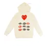 Sweatshirts Designer Mens Hoodies Com des Garcons spelen Sweatshirt Cdg Red Hart Zip Up Hoodie Brand Navy Blue Size XL