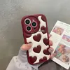 携帯電話のケースラブライフ風の赤いハートかわいいバックカバーiPhone 14 12 13 Pro Max 14 Plus Pu Leather Phone Case Capa J240426に適しています