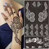 Tatueringsöverföring tatueringsmallar Hands/fötter Indien Henna tillfällig tatueringsstencils kit för handarm ben fötter kroppskonst dekal kropp målning stencil 240426