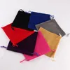 Drawstring 100pcs/Lot 15 15cm Customized Mixed-Color Printed Wedding Velvet Pouch Packing Bags