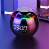 Accessories Digital LED Alarm Clock TF/FM Radio bluetooth Speaker Round Bedside Night Light Colorful Light Music Play Table Clock