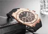 Luxe Mens Wrist Wistres Gold Dial Sapphire en acier inoxydable Silicone Watch Band Top Quality Mens Watch Sports décontracté Men Watch 1757828