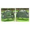 Utomhus 1-person vikbar tält förhöjd camping barnsäng med luftmadrass sovsäck 240422