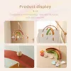 Mobiles# Rattle Toys 0-12 Months Wooden Bed Bell Rainbow Cartoon Rabbit Mobile Hanging Rattles Toys Hanger Crib Mobile Bracket Wood Toys d240426