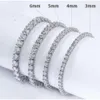 5mm 18 tum högkvalitativ tennis med D VVS Moissanite Diamond Jewelry Hiphop Chock Link Halsband