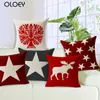 Pillow Star Cover Linen carré Chambre douce Famille El Car Decoration 45cmx45cm.