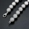 Hiphop rapper mode sieraden bling sterling zilver 8 mm ijs uit moissanite ball chain