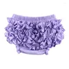 Shorts sommar småbarn flickor ruffle bloomer blöja täcker bomull baby flicka fast färg glasyr blommor