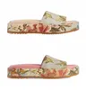 2023SS Женская платформа Flora Sandals Women Fashion Slides Slides Luxury Designer 50 мм низкие каблуки9441615