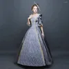 Вечеринки в стиле ретро -ретро Средневековое платье принцесса с твердым цветом