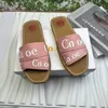 Designer Sandals Luxury Women's Woody Clogs Mule Flat Sandals Slide Letter loafers Slippers Wooden Pink Slippers Summer Beach Platform Canvas Herringbone Shoes