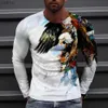 Herren-T-Shirts Vintage Frühlings- und Herbst-Herren runden Nacken T-Shirt Casual Long Sleeve Plus Size Mode Pullover Sport Schnell trocknend Kleidung