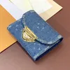 Louls Vutt 24SSS Top Designer -Serie Blau Luxus Clamshell Taschenbrieftasche Victorine Classic Wallet Innenausstattung Wallet Ladies Pass Wallet TRA TRA