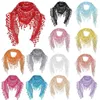 Bandanas Durag Elegant Womens Lace Triangle Scarf Châle Womens Crow Tassel Long Veil Color Girl Girl Colure Colonceau Curled Band Band 240426