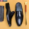 Sandals Half Drag Casual Shoe Men Slippers Genuine Leather Loafers Lazy Penny Shoes High Quality Slip On Mens Mules