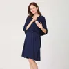 Maternity Dresses Emotion Moms Pregnant Womens Dress Invisible Breastfeeding Clothing Loose Hat Soft Elastic Elegant Care Q240427