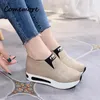 Casual Shoes Comemore Wedge Hidden Heel Platform Sport Sneakers Kvinnor Slip-On klackar Sneaker Leather Woman 2024 Women's Loafers