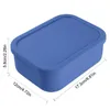 Bento Boxes Silicone Lunch Box Hållbar behållare med 3 komponenter Stapelbar matlagringslock för snacks och frukt Q240427