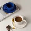 Mugs Simple Style Splash Ink Mug Home Office Set With Tray Ceramic Coffee Cup Pure Handmade Colored Glaze