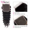 가발 Tinashe Hair 브라질 딥 웨이브 번들 클로저 HD 투명 레이스 클로저 Remy Human Hair Curly 3 번의 묶음.