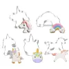 Formen 5pcs/Set Cartoon Einhorn -Keksschneider Form Fondant Cake Keks Formbackwerkzeuge Einhorn Geburtstagsfeier Dekoration Lieferungen