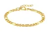 Bracciale a catena Figaro piatta per donne collegano regali da polso in acciaio inossidabile regolabile alla caviglia Link 286G7159336