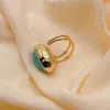 Большие голубые бирюзовые кольца модные золотые каменное кольцо 240416