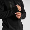 Sweatshirts Mens Hoodies Sweatshirts Cotton Black Slim Fit Hoodie med dragkedja jacka för avslappnad toppnivå som kör träning och fitnesskläder för män 240425