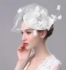 Gierige rand hoeden handgemaakte kanten mesh garen fedoras hoed vrouwen koninklijk ascot dames dag Brits elegante cap bruiloft banket fascinator h4762521