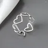 Cluster Rings Korean Star Style Simple Heart For Women Men Valentine's Day Gift Wedding Ring Jewelry 2024