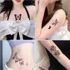 Tattoo -overdracht 30 stcs/lot 3D Butterfly Fake Tattoos Stickers For Woman Girls Black Transfer Tattoo Tijdelijke kleine schouderpols Body Tatouage 240426