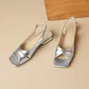 Casual Shoes Fedonas Women Sandaler Kortfattade äkta läder tjocka klackar Slingback -pumpar Mogen Peep Toe Office Lady Working Woman