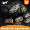 Luzes de sobrevivência sinal de segurança lâmpada flash à prova d'água ladybird hel star 6 gen3 airsoft sport capacete azul claro verde vermelho ir esboço