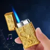DK6618 Chinese Dragon Steel Sound Jet Flame Lighters Windproof Personality Creative Without Gas Cigarette Lighter Wholesale