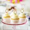FESTIDOS DE FESTO 20pcs de alta qualidade infantil artesanato de bolo de aniversário picks cupcakes cubos de diamante glitter diamante